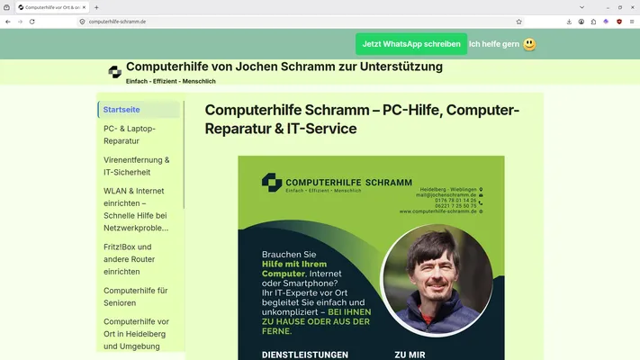 Ein Screenshot meiner Computerhilfe-Seite